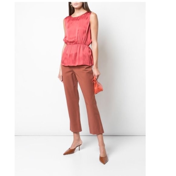 Theory Shirred Silk Top - Picture 1 of 2